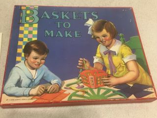 Vintage Arts & Crafts " Baskets To Make " Kit Kids Children 1930 