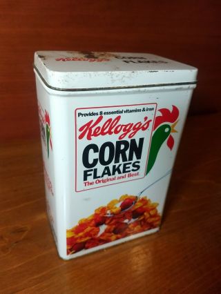 Vtg Kelloggs Corn Flakes Metal Tin Box Hong Kong 112020