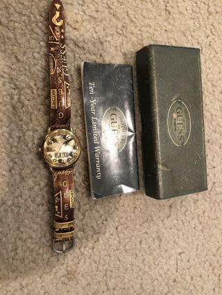 Vintage Women’s Guess Watch,  Gold Tone,  Leather Band