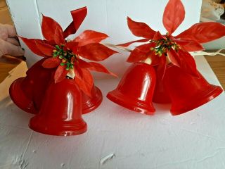 2 Set Of 3 Vintage Paramount Christmas Lights Bells Covers C7