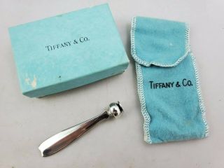 Rare Vintage Authentic Tiffany & Co.  Sterling Silver Pipe Tamper W/ Pouch