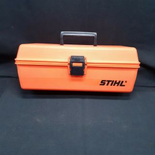 Vintage Stihl Orange Toolbox Plastic Tool Box Kit Handle Small