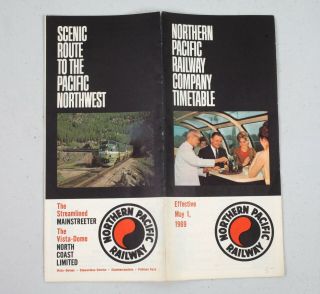 Vintage Railroad Timetable 1969 Northern Pacific Railway North Coast Limited