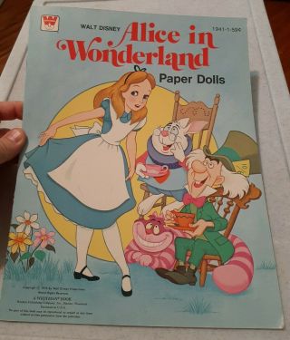 Vintage 1976 Whitman - Walt Disney Alice In Wonderland Paper Dolls And Uncut
