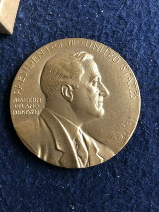 Vintage Franklin Roosevelt Fdr 1945 In Memoriam 3” Medallion