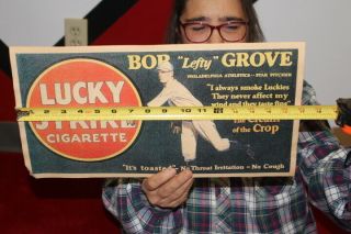 Vintage 1940 ' s Lucky Strike Cigarettes Tobacco Baseball Bob Lefty Grove 17 