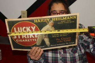 Vintage 1940 ' s Lucky Strike Cigarettes Tobacco Baseball Harry Heilmann 17 