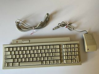 [working] Vintage Apple Keyboard Ii And Mouse M0487 And G5431