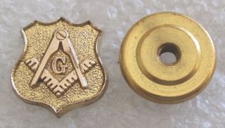 Vintage Mason Masonic Lodge Member Lapel Pin - Screw Back Freemason