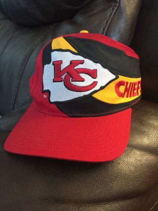 Vintage 1990s Kansas City Chiefs Nfl Football Snapback Hat Spell Out Big Logo Kc