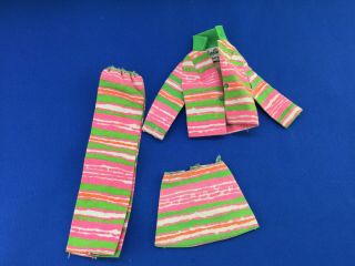 Vintage Barbie 1960 Mod Pink & Green 3 Piece Outfit
