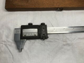 VINTAGE BROWN & SHARPE 571 VERNIER CALIPERS 7” WITH WOOD BOX MACHINISTS 2