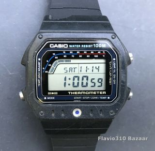 Very Rare 1984 Casio Ts - 1200 (515) Thermometer Japan Rt 39mm Watch - Battery