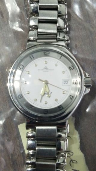 Vintage Baume & Mercier Mv04fo26 Formula S Unisex Quartz Watch - White Dial