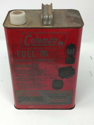 Vintage 1 Gal Metal Coleman Gasoline Gas Can 70s 80s Fuel Lantern Stove