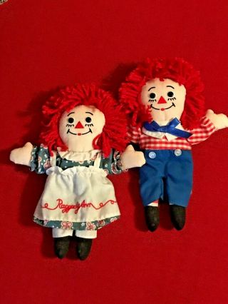 Vintage Raggedy Ann And Andy 9 " Rag Doll By Applause Set
