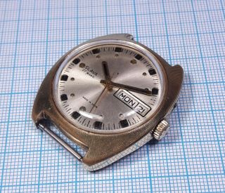 1980s Slava 2427 Automatic 27jewels Au10 Mens Wristwatch Ussr Soviet Era