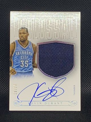 2013 National Treasures Colossal Kevin Durant Game Worn /60 Patch Auto