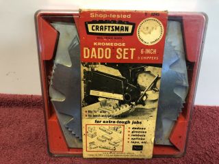 Vintage Craftsman Kromedge 6 Inch Dado Set 9 - 3249 Hole 5/8 & Molding Cutters
