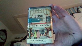 Vintage Bond Street Vertical Pocket Tin Pipe Tobacco Cigarette Philip Morris Usa