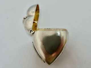 1897 Victorian - William Neale - Solid Silver - Heart Shaped - Vesta Case