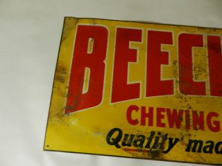 VINTAGE ADVERTISING SIGN - 1940 ' S BEECH - NUT CHEWING TOBACCO SIGN - TOBACCIANA 2