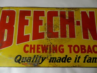 VINTAGE ADVERTISING SIGN - 1940 ' S BEECH - NUT CHEWING TOBACCO SIGN - TOBACCIANA 3