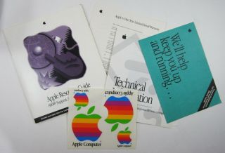 Vintage Apple Macintosh Computer Performa 600 Resource Guide Rainbow Stickers