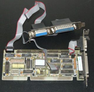 Multi I/o Controller 16 - Bit Isa Card For 286 386 486 Computer Vintage