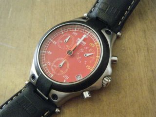 MOMO DESIGNS Speed Watch MD - 014 CHRONOGRAPH RED DIAL BLACK LEATHER 2