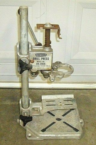 Vintage Craftsman Model 335 - 25926 Portable Bench Top Drill Press Stand Complete.