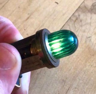 Harley Vintage Old Green Pilot Lamp Indicator Light Rare Stovepipe Old
