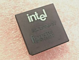 Intel A80387dx - 33 Fpu Math Coprocessor Vintage Rare 68 Pin Ceramic Pga