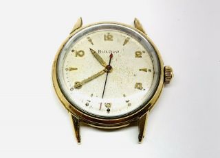 Vintage L7 Bulova Hand Wind Mechanic Wrist Watch Runs 10k Golf - Filled