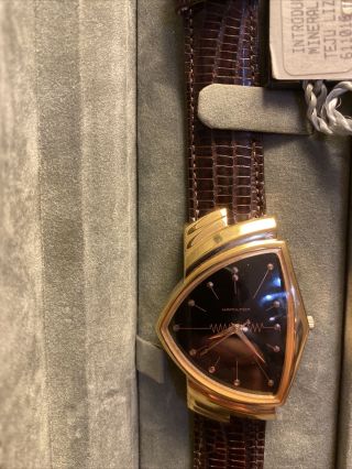 Hamilton Ventura Registered Edition 6110 Quartz Watch 18k Gold Electrplated