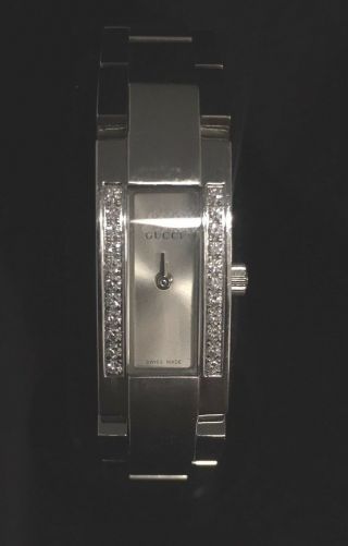 Gucci 4600 L Diamonds And Stainless Steel,  Water Resistant,  5.  5 Inch