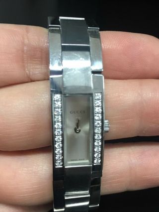 Gucci 4600 L Diamonds and Stainless steel,  water resistant,  5.  5 inch 2