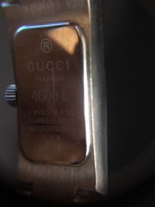 Gucci 4600 L Diamonds and Stainless steel,  water resistant,  5.  5 inch 4