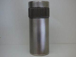 S T Dupont Cylinder Table Lighter - Silver Plated Grain D 