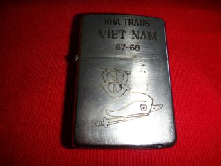 Vietnam War Year 1967 Zippo Lighter Nha Trang 67 - 68,  Us Army Special Forces Logo