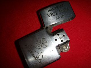 Vietnam War Year 1967 Zippo Lighter NHA TRANG 67 - 68,  US Army SPECIAL FORCES Logo 2