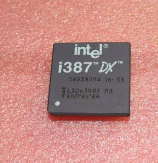 Intel I387 Dx Co Processor A80387dx 16 - 33 Vintage 386