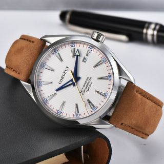 Corgeut 41mm White Dial Sapphire Glass Date Seagull Automatic Men 