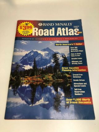 Vintage 1995 Rand Mcnally Road Atlas W/ Vinyl Cover Usa Canada Mexico