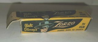 Vintage Walt Disney Zorro Lido Tv Film Zorro Goes To Church Viewer Reel Strip