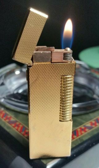Newly Serviced,  Boxed Dunhill Gold Plated Barley Rollagas Lighter 3