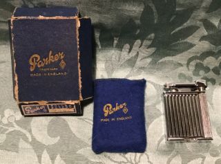 Dunhill Parker Roller Beacon Petrol Cigarette Lighter With Pouch And Box.