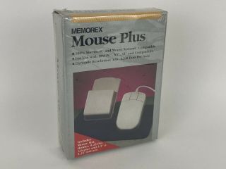 Vintage 1993 Memorex Mouse Plus 3 - Button Serial Ibm Pc Xt At 386 486