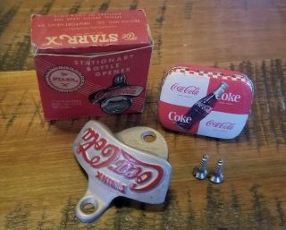 Vintage Drink Coca - Cola Starr " X " Stationary Bottle Opener Made In Usa Pill Box