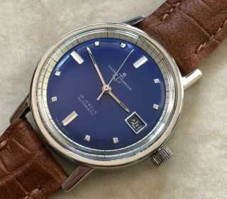 Vtg Ulysse Nardin Automatic Blue Dial Stainless Steel Case From 1950 Aprox.